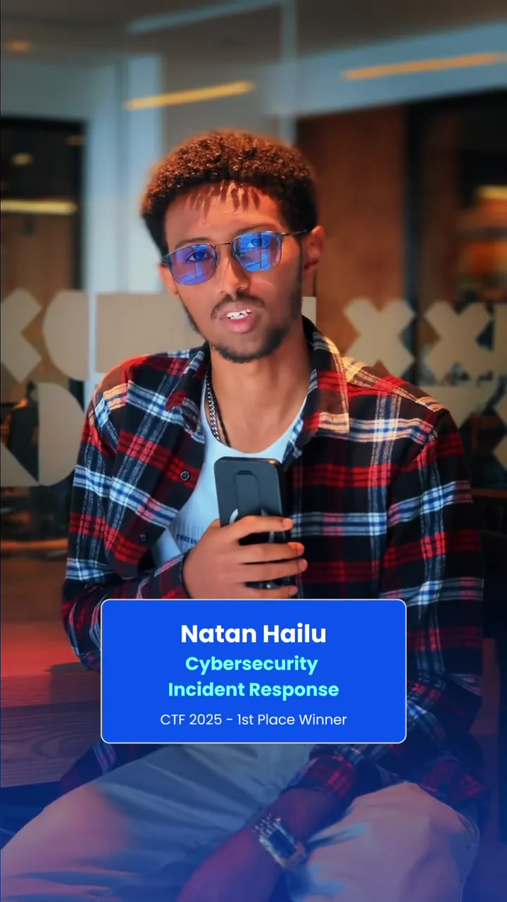 Natan Hailu, member of the 2025 first-place team
